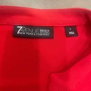 Red 7th Ave design studio blouse with sheer sleeves